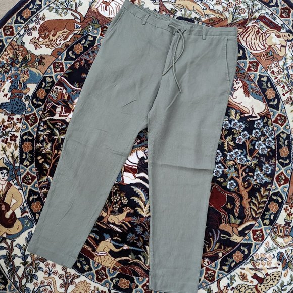 Linen Elastic Drawstring Waist Chino Pants (Purchased in the Netherlands🇳🇱) - Picture 2 of 9
